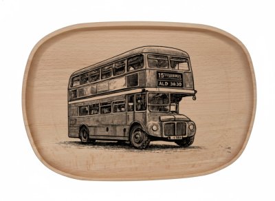 Dřevěný podnos z bukového masivu - Motiv Auto, Moto Podnosy - Auto, Moto: Double Decker