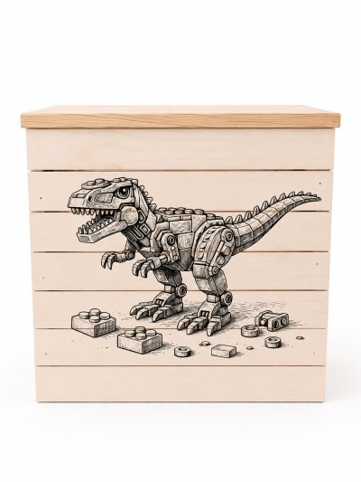 Dřevěná bedna - Smrkové dřevo - střední Dřevěná bedna - Smrkové dřevo - střední: Stavebnice Dino