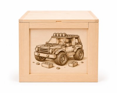Dřevěná bedna - Smrkové dřevo - střední- hladká Dřevěná bedna - Smrkové dřevo - střední hladká: Stavebnice auto