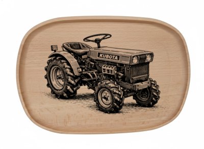 Dřevěný podnos z bukového masivu - Motiv Auto, Moto Podnosy - Auto, Moto: Traktor 2