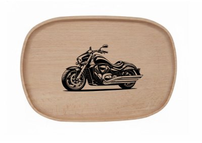 Dřevěný podnos z bukového masivu - Motiv Auto, Moto Podnosy - Auto, Moto: Motorka 4