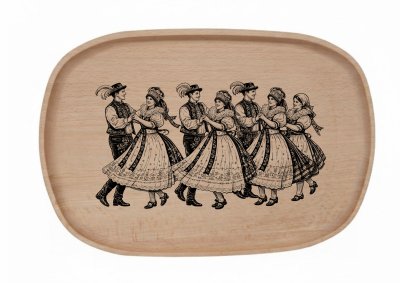 Dřevěný podnos z bukového masivu - Folklor Podnosy - Folklor: Tančící soubor