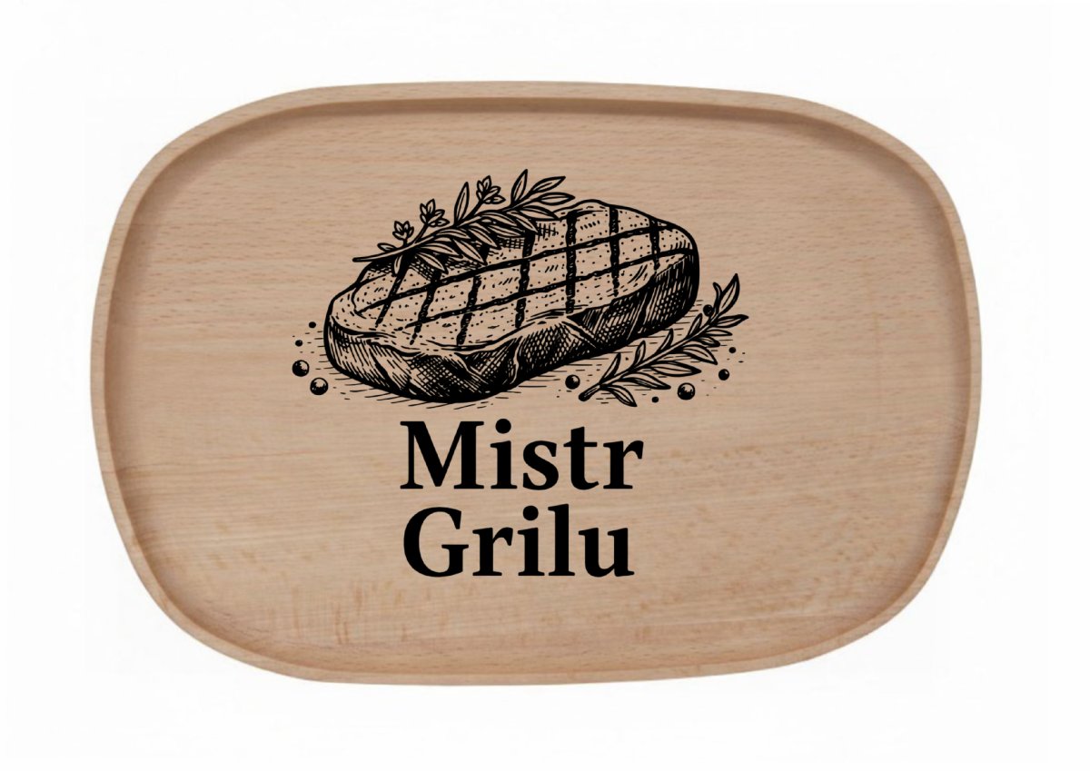 Dřevěný podnos z bukového masivu - Gril-sezona Podnosy - Gril: Mistr Grilu
