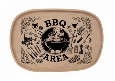 Dřevěný podnos z bukového masivu - Gril-sezona Podnosy - Gril: BBQ