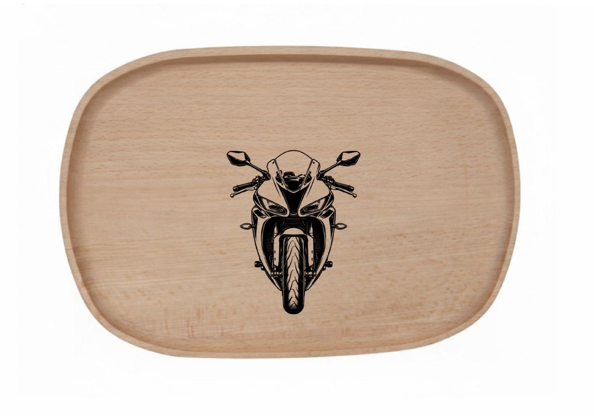 Dřevěný podnos z bukového masivu - Motiv Auto, Moto Podnosy - Auto, Moto: Motorka 1