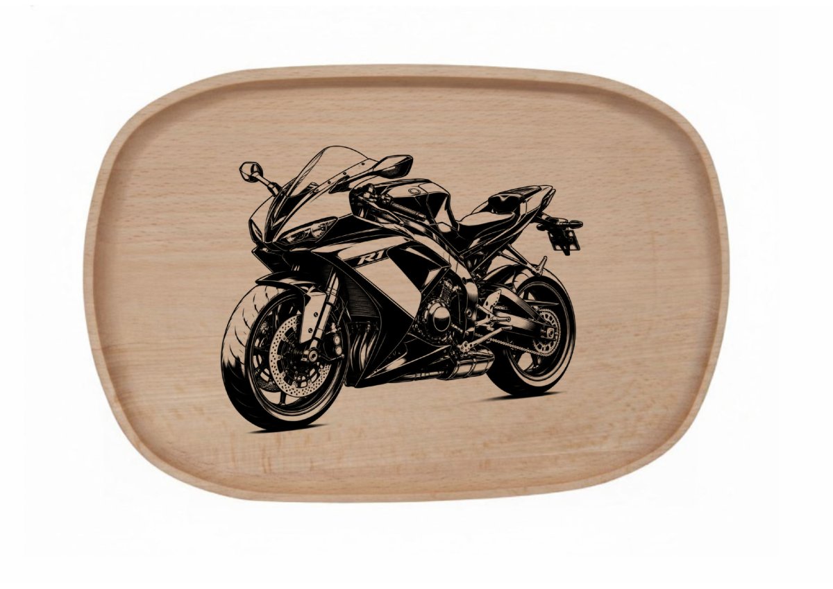 Dřevěný podnos z bukového masivu - Motiv Auto, Moto Podnosy - Auto, Moto: Motorka 2