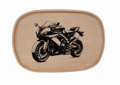 Dřevěný podnos z bukového masivu - Motiv Auto, Moto Podnosy - Auto, Moto: Motorka 2