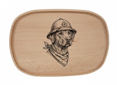 Dřevěný podnos z bukového masivu - Motiv vtipného Psa Obrázek Psa: Ridgeback