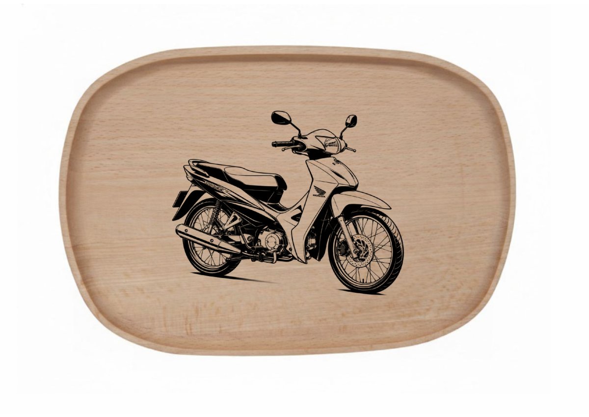 Dřevěný podnos z bukového masivu - Motiv Auto, Moto Podnosy - Auto, Moto: Moped
