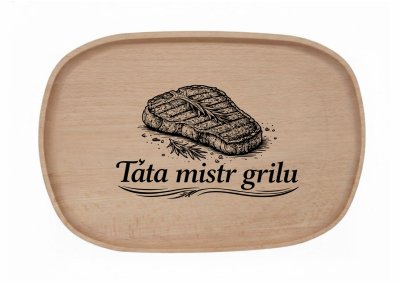 Dřevěný podnos z bukového masivu - Gril-sezona Podnosy - Gril: Táta mistr grilu