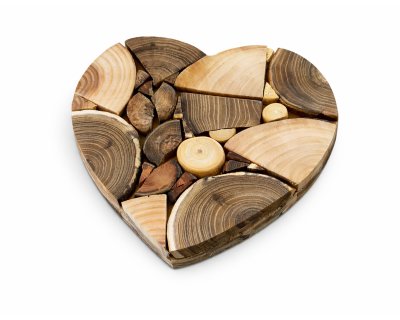 Dřevěná podložka srdce Heart Mosaic | Ruční výroba