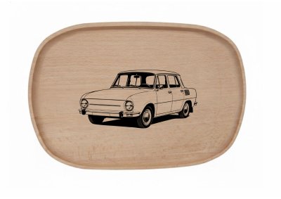 Dřevěný podnos z bukového masivu - Motiv Auto, Moto Podnosy - Auto, Moto: Staré auto