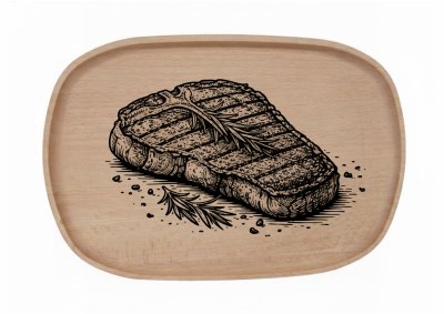 Dřevěný podnos z bukového masivu - Gril-sezona Podnosy - Gril: Maso na grilu