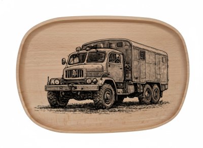 Dřevěný podnos z bukového masivu - Motiv Auto, Moto Podnosy - Auto, Moto: Vojenská Tatra