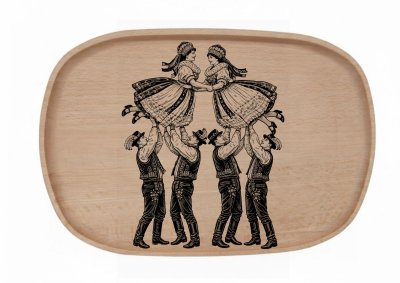 Dřevěný podnos z bukového masivu - Folklor Podnosy - Folklor: Tradiční tanec